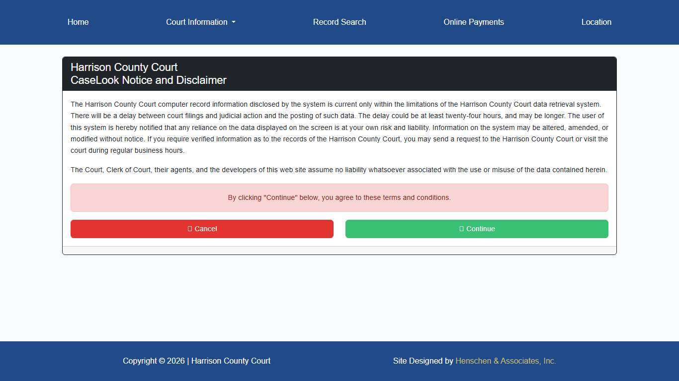Harrison County Court - CaseLook